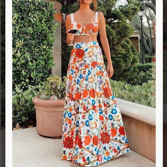 NWOT La Republique Boho Floral Top & Skirt - Picture 6 of 9